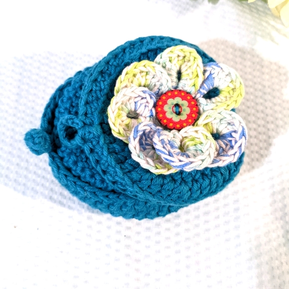 💠 Face Scrubbies & Holder Set of 4 Eco Friendly Crochet HANDCRAFTED - Picture 9 of 10